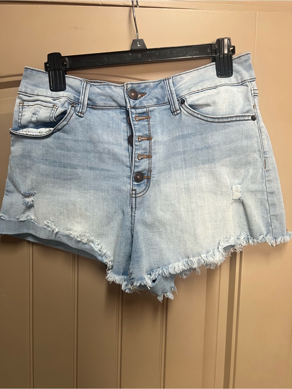 Rewash Super High Rise Distressed Denim Shorts 11/30